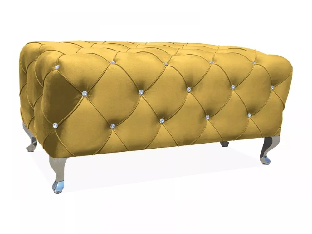 Pufs Hestia L Velvet Auduma numurs: Bluvel 68, · Dzeltens · 100 × 46 × 50 cm
