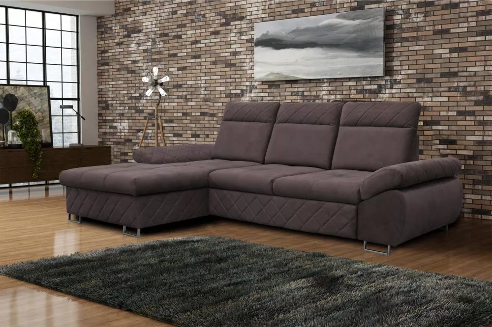 Dīvāns Selly Mini standard · Šokolādes · 176 × 277 × 90 cm