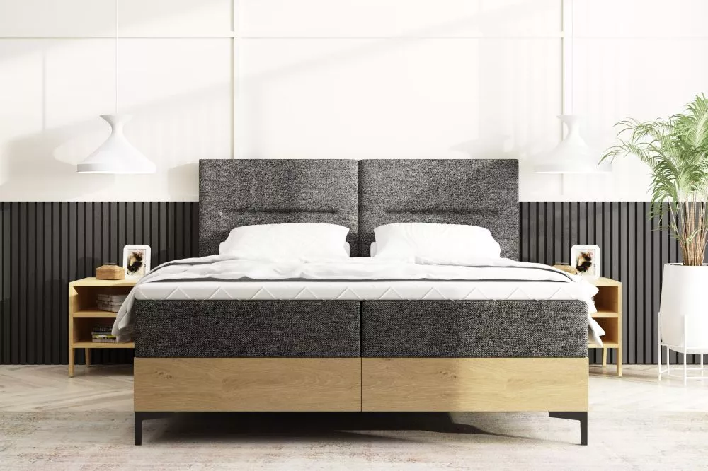 Gulta Imperial Boxspring Standard Kājiņu izmērs: 13 cm, Guļamvietas platums: 160 cm, Korpusa krāsa: ozols, Guļamvietas g