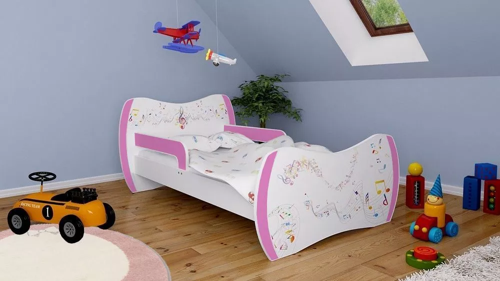 Bērnu gulta Dream L01 140x70 DM17 ar stelāžu Guļamvietas platums: 70 cm, Guļamvietas garums: 140 cm, · 94 × 144 × 71 cm