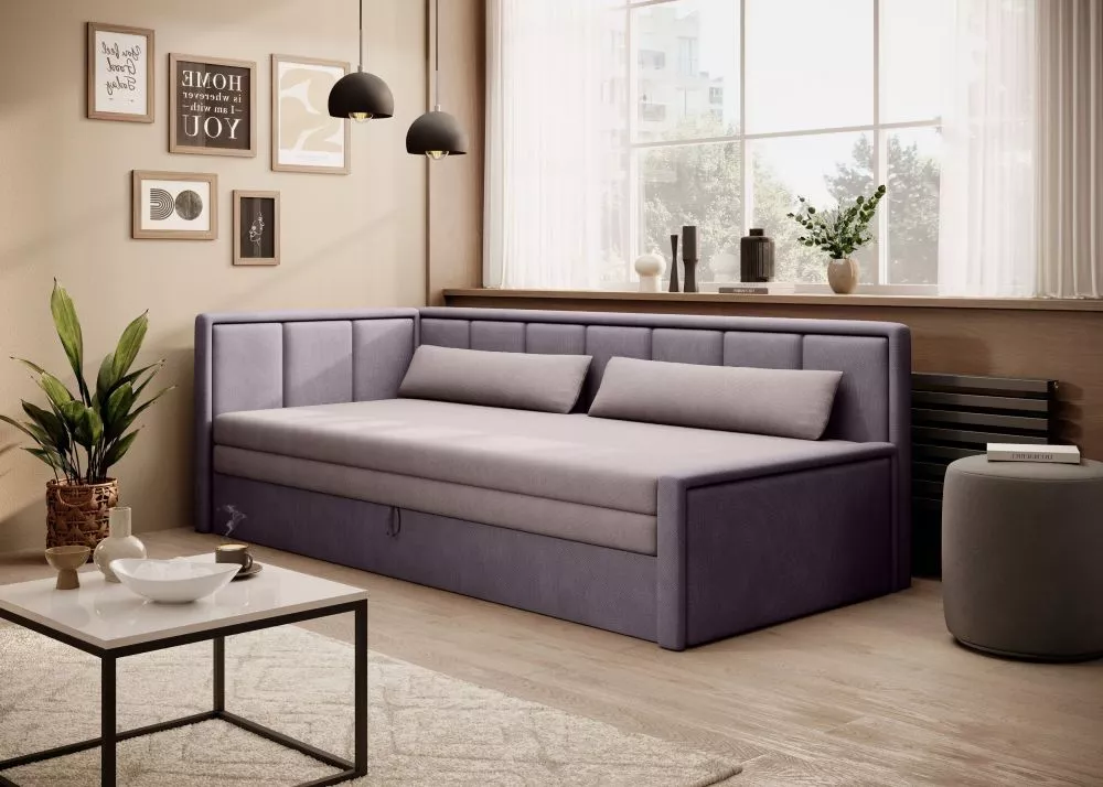 Dīvāns Fulgeo standard · Rozā + violets · 82 × 214 × 77 cm