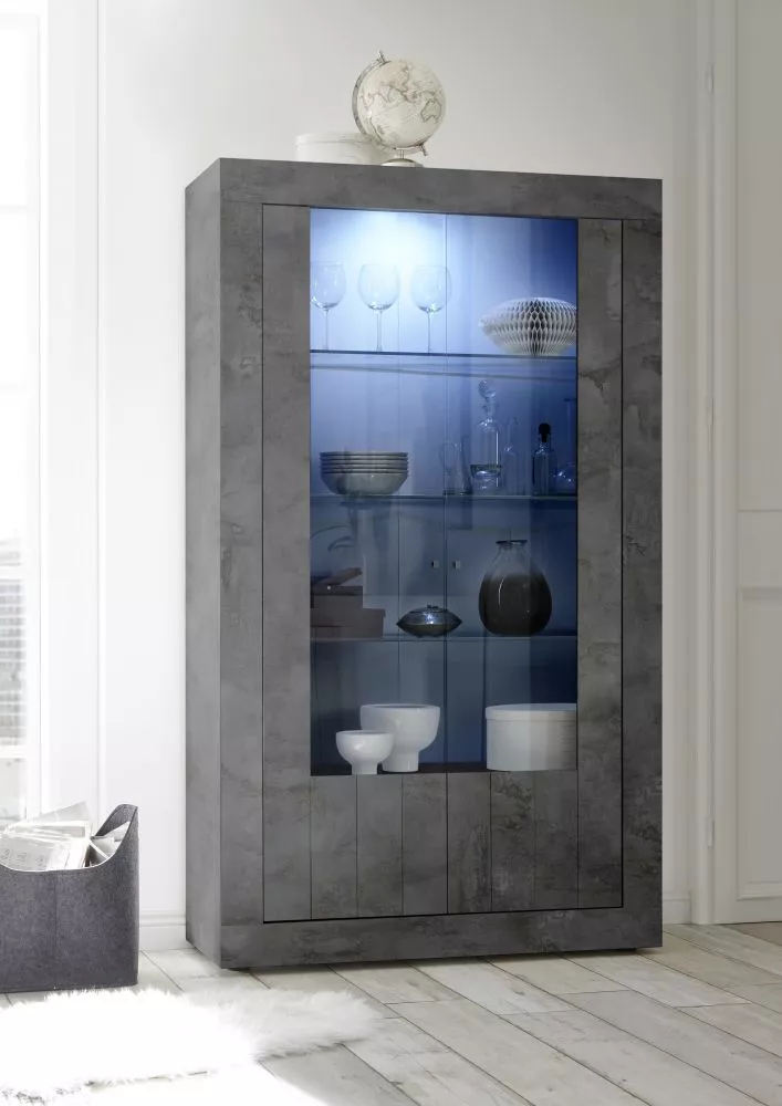 Sekcija Urbino W2D ar LED Korpusa krāsa: tumšais betons, · 110 × 42 × 191 cm