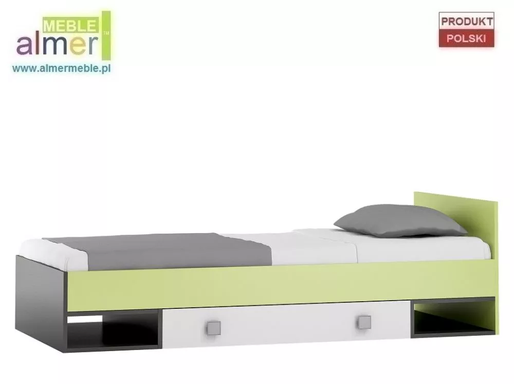 Bērnu gulta Y18 ar stelāžu Guļamvietas platums: 90 cm, Guļamvietas garums: 200 cm, · 94 × 204 × 65 cm