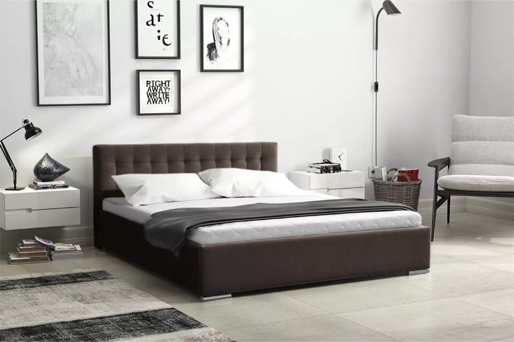Gulta PK01 Basic ar stelāžu Guļamvietas platums: 90 cm, Guļamvietas garums: 200 cm, stelāžas tips: koka, · Tumši brūns ·
