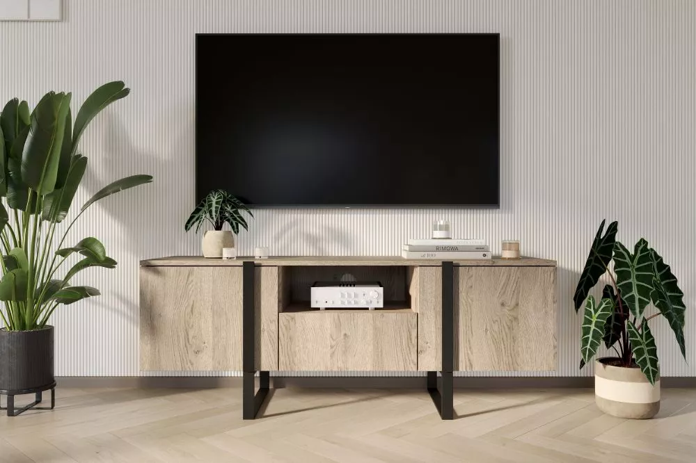 TV tumba Verica RTV 150 2D1SZ Black · Ozols · 150 × 45 × 57 cm