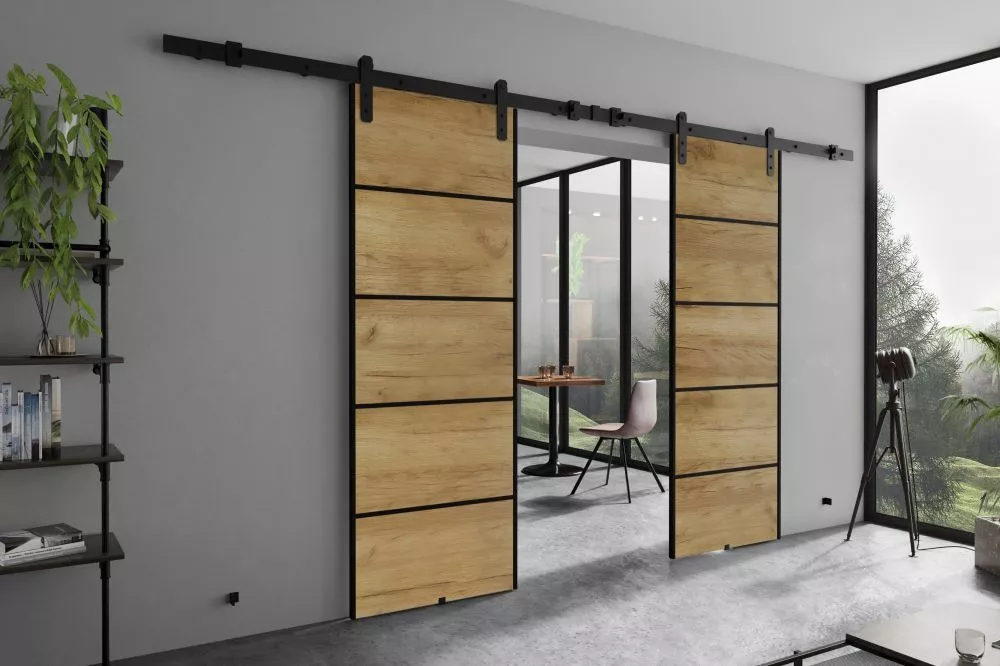 Bīdāmās durvis Arua Plus Duo · Ozols craft zelts · 132 × 205 cm