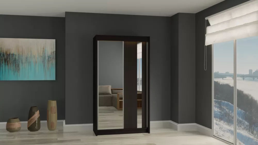 Skapis Gracja ar LED · Venge · 120 × 61 × 216 cm