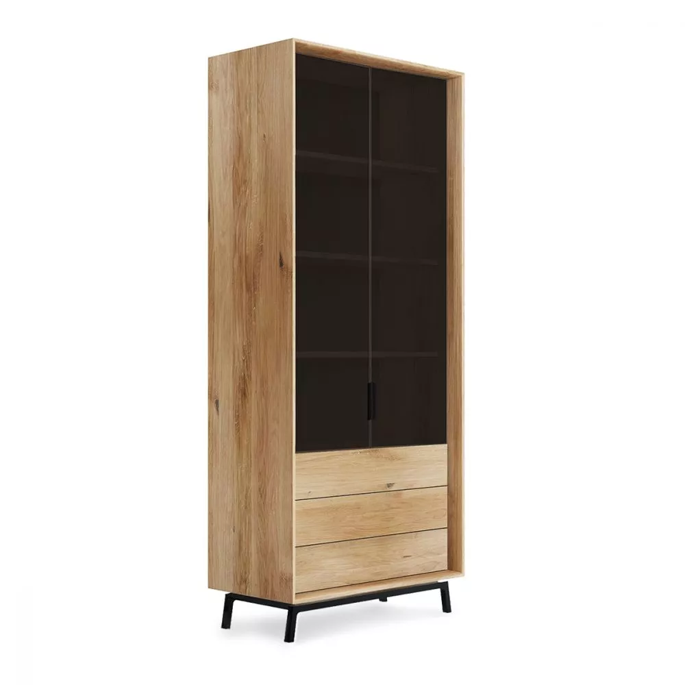 Grāmatu skapis Modern Loft R Korpusa krāsa: ozols, Elementu krāsa: grafīts, · 100 × 45 × 185 cm