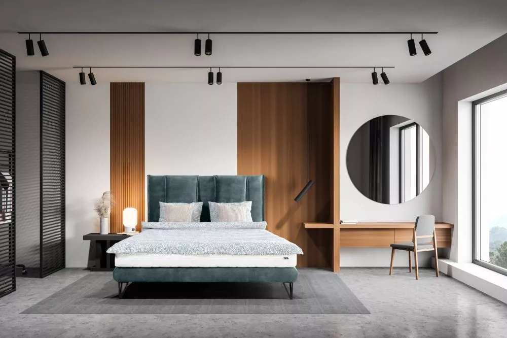 Gulta Ibiza Premium Standard Guļamvietas platums: 160 cm, Guļamvietas garums: 200 cm, · Tirkīzs · 190 × 210 × 110 cm