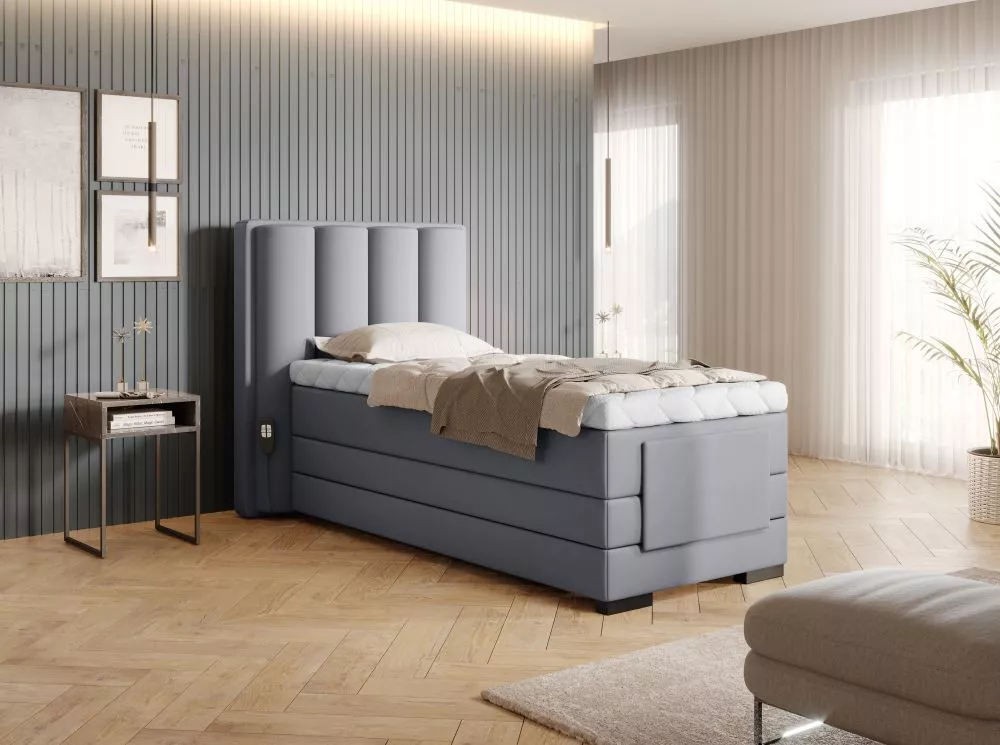 Gulta Veros 90x200 Electric Boxspring Standard Guļamvietas platums: 90 cm, Guļamvietas garums: 200 cm, · Tumši pelēks · 