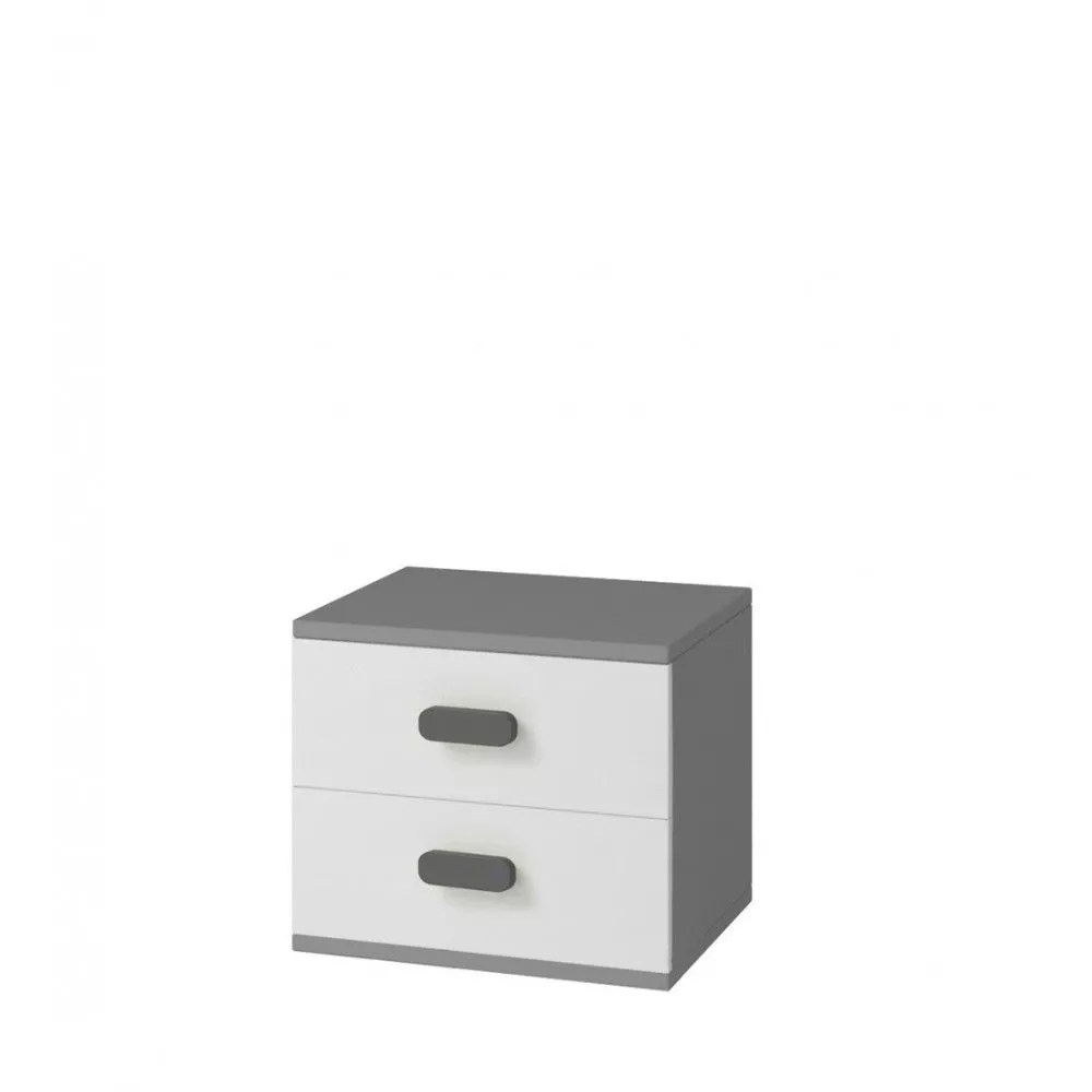 Naktsgaldiņš Smyk Grey 22 Korpusa krāsa: pelēks + balts, Elementu krāsa: pelēks, · 55 × 44 × 51 cm