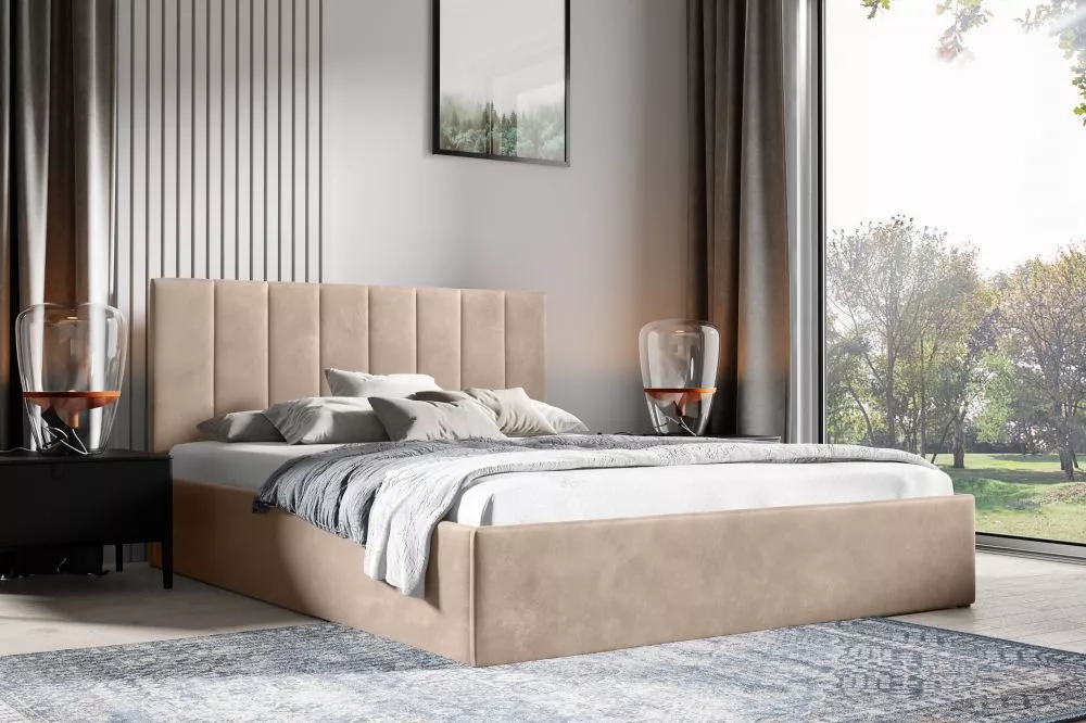 Gulta Lucy 2 ar stelāžu Guļamvietas platums: 120 cm, Guļamvietas garums: 200 cm, · Bēšs · 128 × 210 × 92 cm