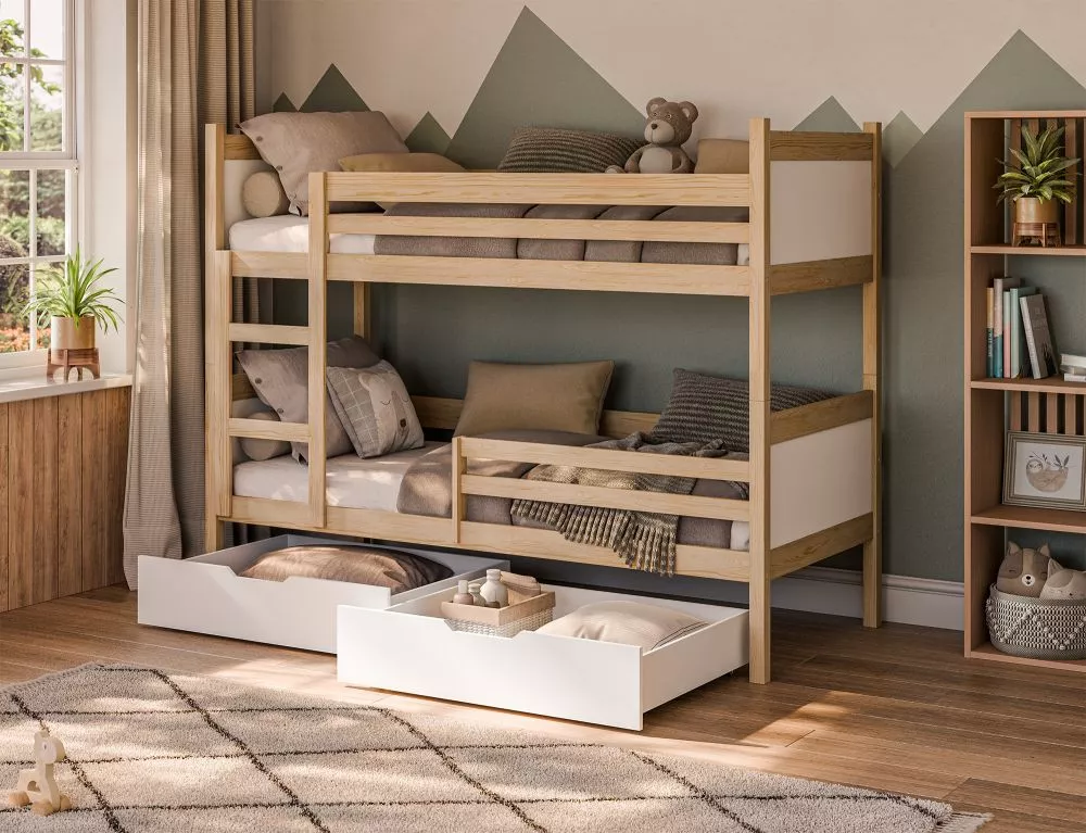 Bērnu gulta Leno ar stelāžam Guļamvietas platums: 80 cm, Guļamvietas garums: 180 cm, · 85.5 × 188.5 × 150 cm
