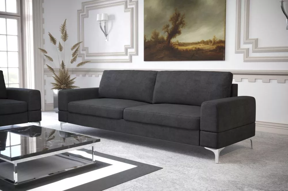 Dīvāns Aria 2S Standard · Melns · 90 × 180 × 89 cm