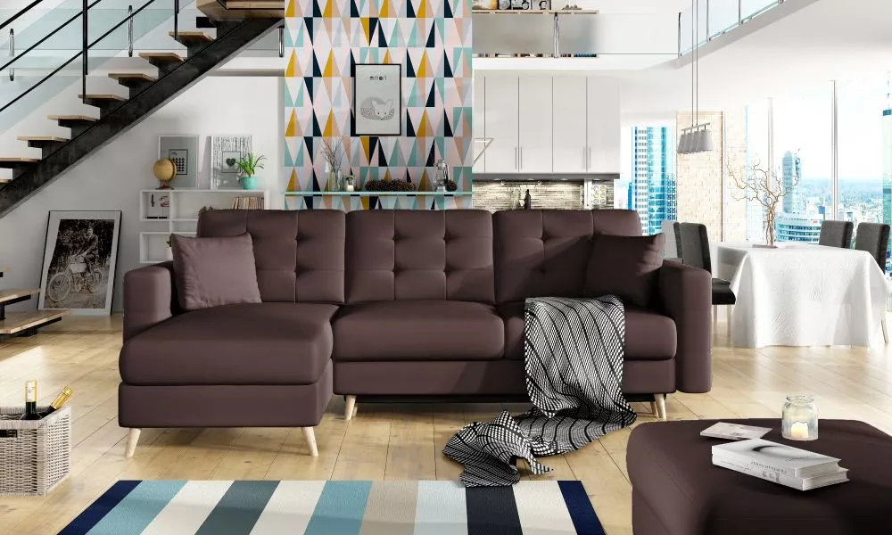 Dīvāns Asgard L Classic standard · Brūns · 162 × 250 × 87 cm