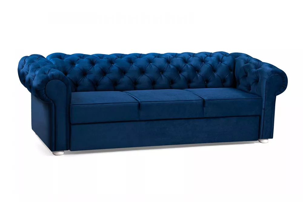 Dīvāns Valentino 3S Premium Standard · Tumši zils · 92 × 252 × 82 cm