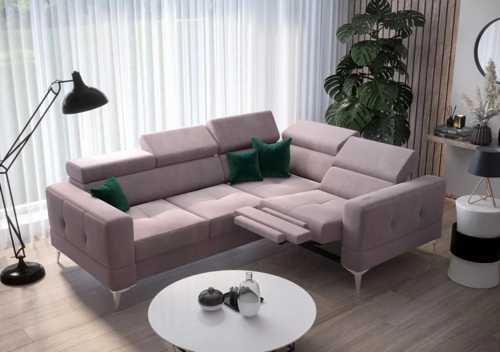 Dīvāns Toscania Premium Relax standard · Rozā · 185 × 250 × 78 cm