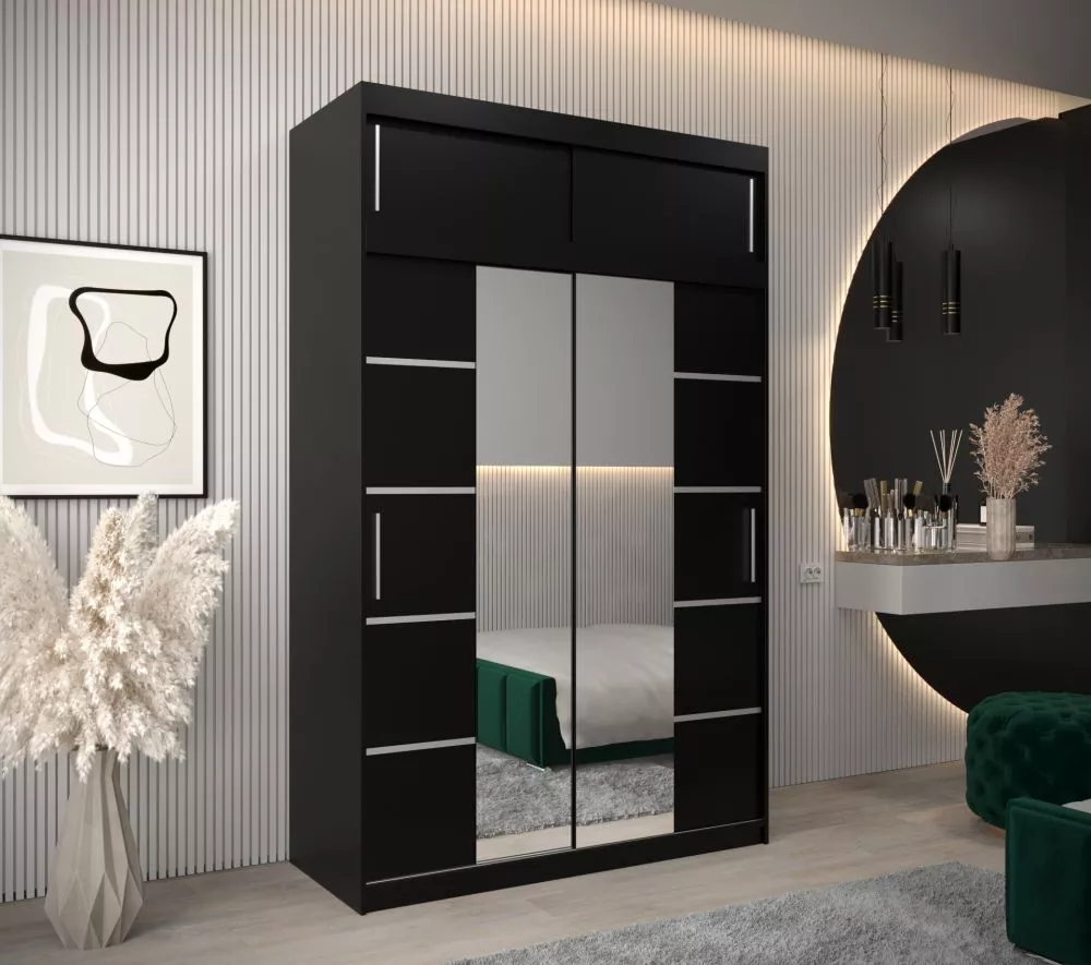 Skapis Verona 4 Premium · Melns · 150 × 62 × 240 cm