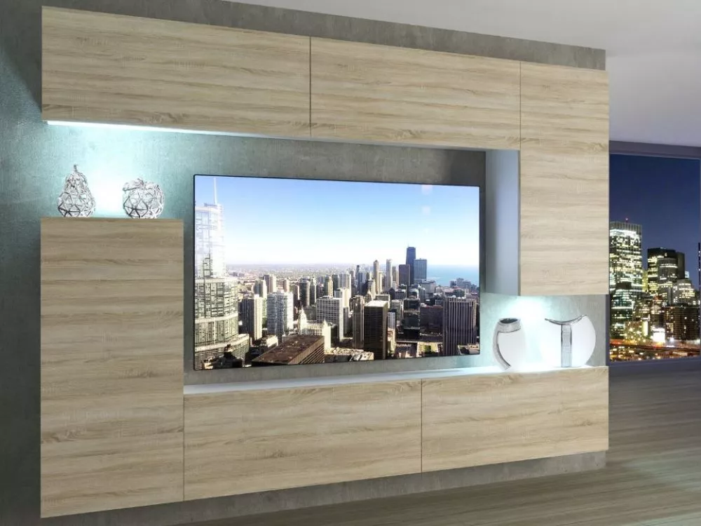 Sekcija Imperium 8 ar LED Korpusa krāsa: balts, · 250 × 36 cm