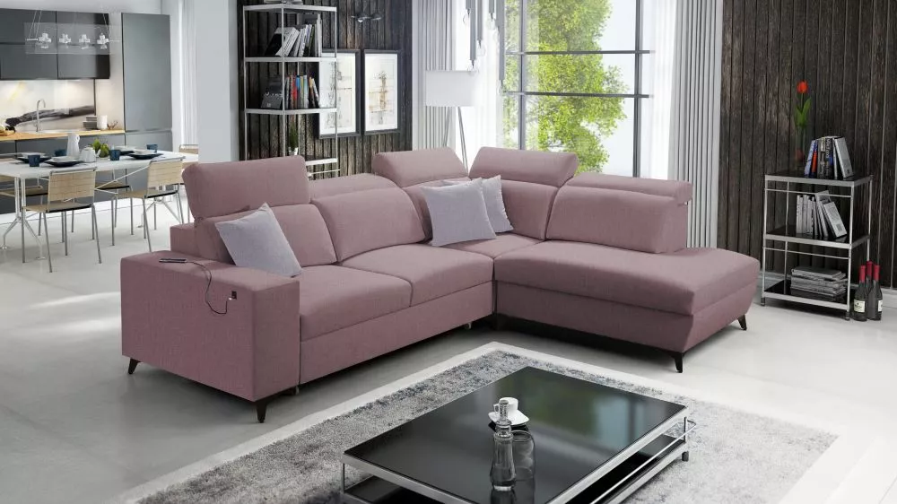 Dīvāns Bartone 7 Mix Standard · Rozā · 224 × 283 × 83 cm