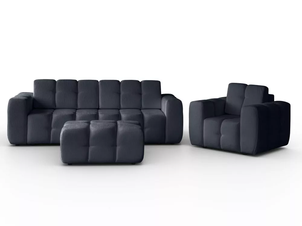 Komplekts Bona 3S+1S+P Standard · Melns · 100 × 240 × 90 cm
