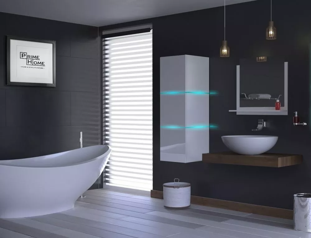 Vannas istabas komplekts Alius 13 ar LED · Balts · 110 × 35 cm