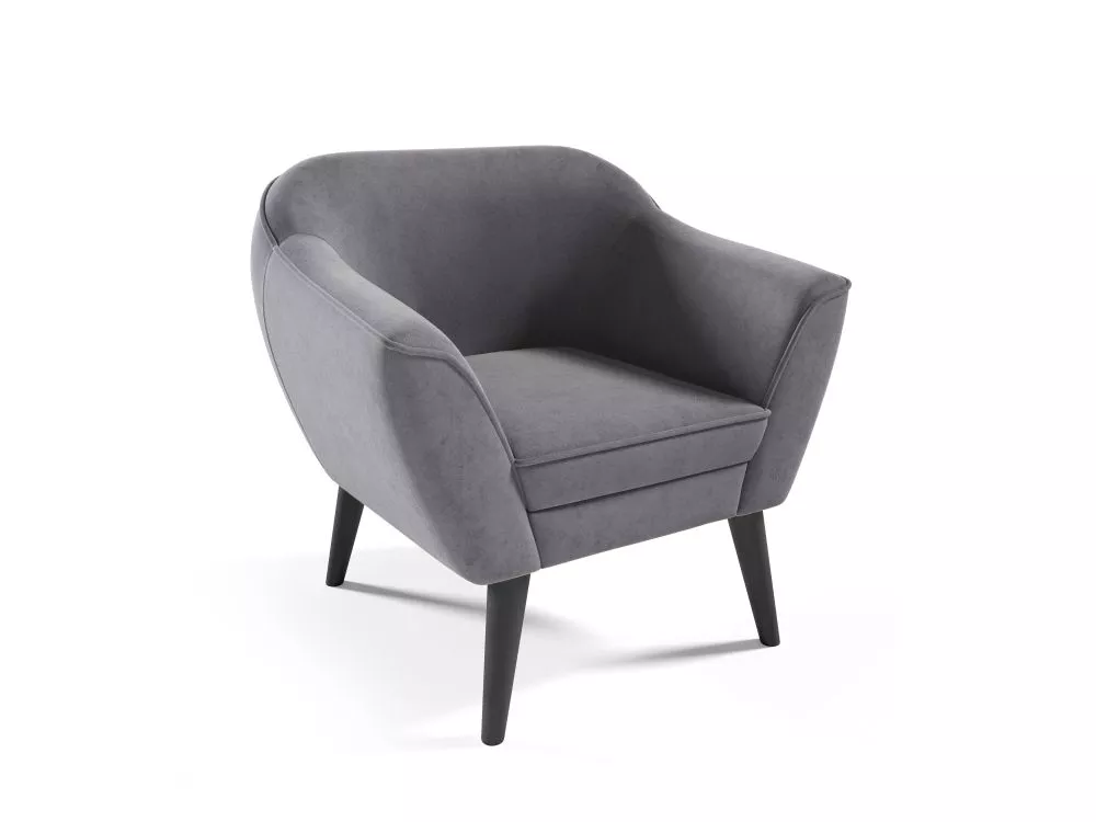 Mīksts krēsls Amelia typ 197 Standard Sēdvietas dziļums: 52 cm, · Antracīts · 80 × 71 × 75 cm