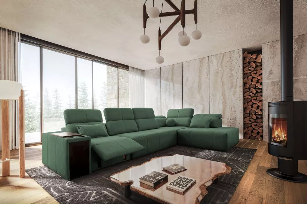 Dīvāns Mindy 11 MIX Standard · Zaļš · 230 × 350 × 77 cm