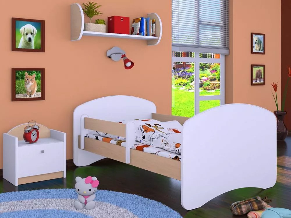Bērnu gulta Happy L05 180x90 ar stelāžu Guļamvietas platums: 90 cm, Guļamvietas garums: 180 cm, · 102 × 184 × 70 cm