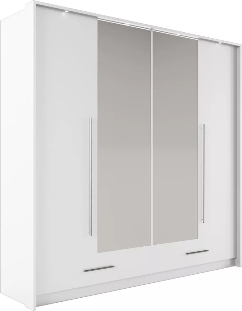 Skapis Toledo Modern ar LED · Balts · 209 × 67 × 221 cm