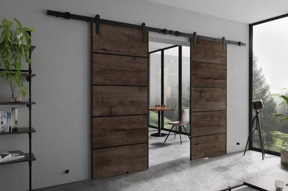 Bīdāmās durvis Arua Plus Duo · Tumšais osis · 212 × 205 cm