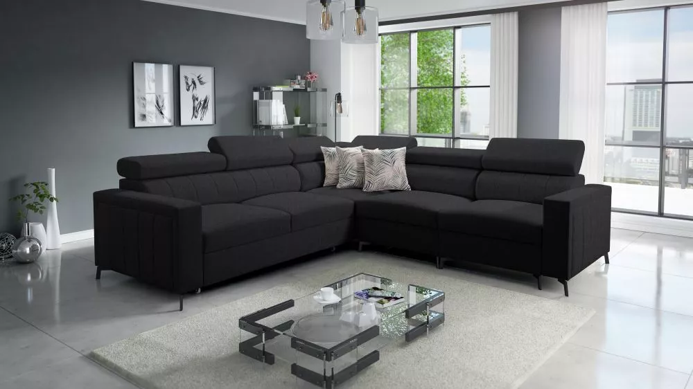 Dīvāns Baltico 4 Premium Standard · Melna · 275 × 275 × 83 cm