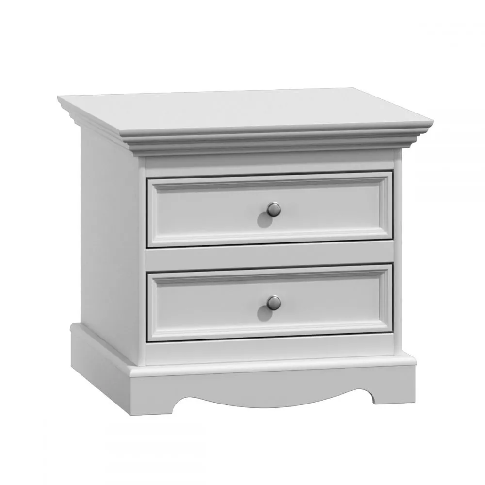 Naktsgaldiņš Belluno Elegante Szafka Korpusa krāsa: balts, Elementu krāsa: balts, · 60 × 45 × 53 cm