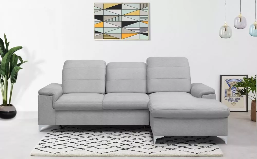 Dīvāns Bergamo Mini Standard · Gaiši pelēks · 187 × 254 × 94 cm