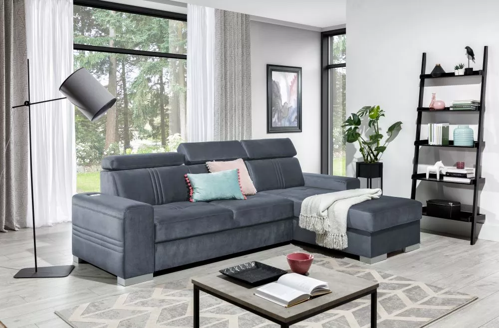 Dīvāns Lupo Mini Standard · Grafīts · 180 × 282 × 88 cm
