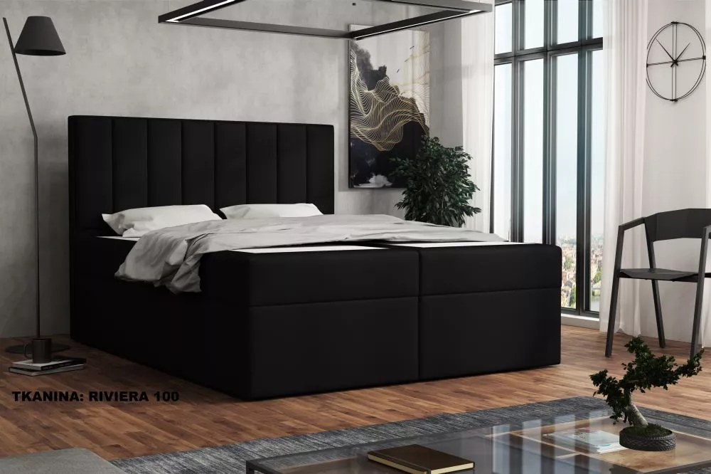 Gulta Silmo Premium Standard Guļamvietas platums: 180 cm, Guļamvietas garums: 200 cm, · Melns · 182 × 210 × 120 cm