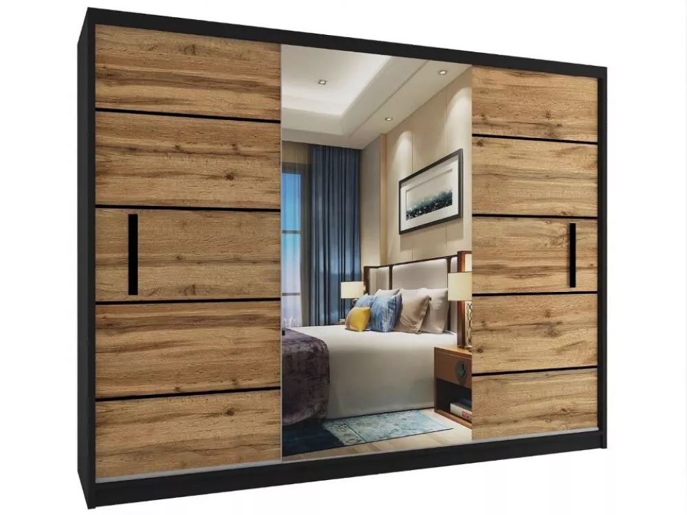 Skapis MZ SZ Black · 240 × 60 × 218 cm