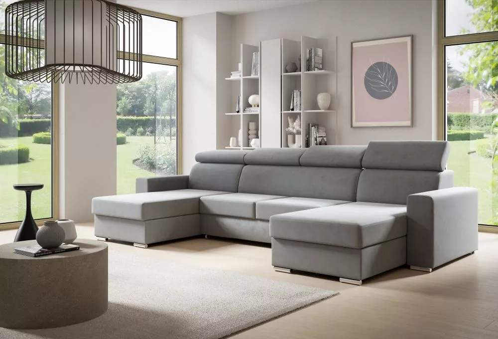 Dīvāns Adela U standard · Pelēks · 170 × 325 × 96 cm