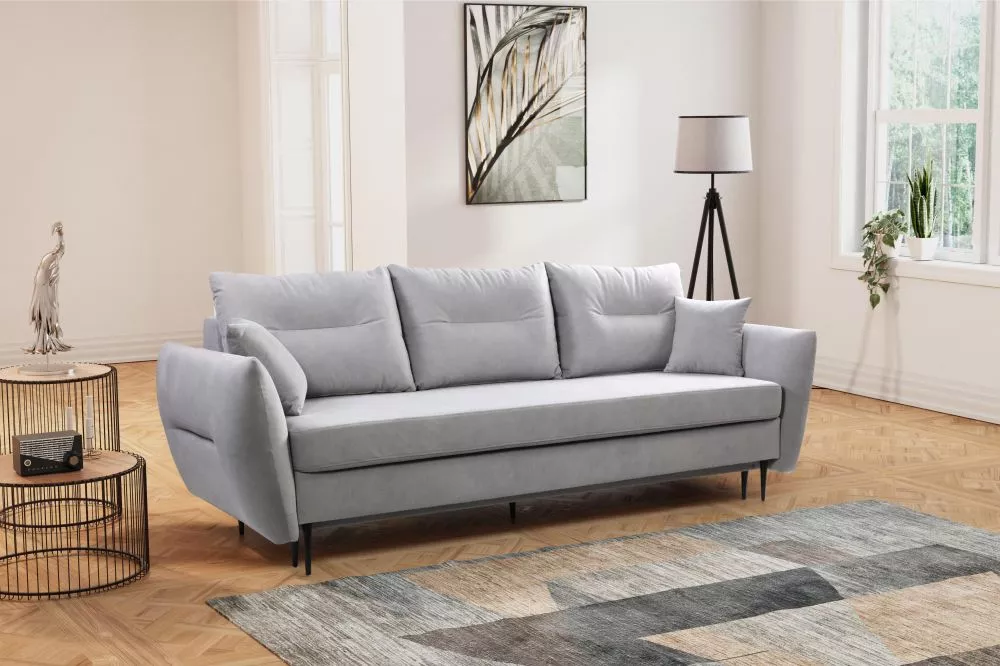 Dīvāns Stella standard · Gaiši pelēks · 102 × 245 × 76 cm