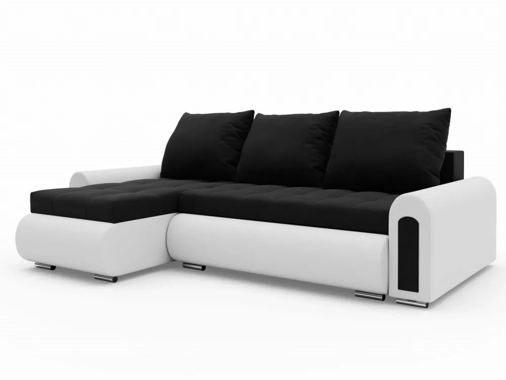 Dīvāns Ontario Corner standard · Melns + balts · 150 × 244 × 81 cm