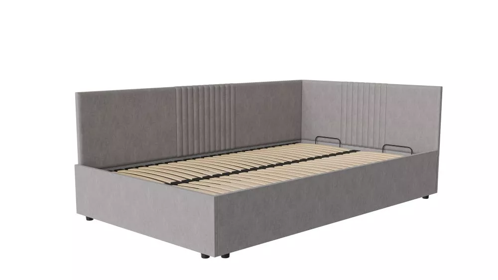 Gulta Lena 120x200 Standard Guļamvietas platums: 120 cm, Guļamvietas garums: 200 cm, · Pelēks · 128 × 210 × 76 cm