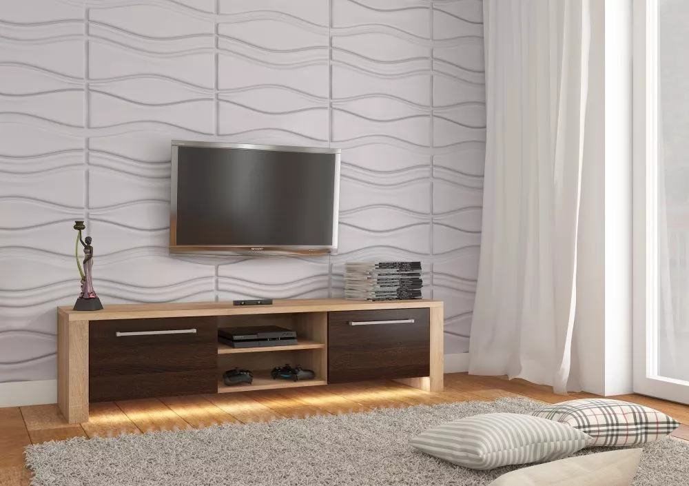 TV tumba Helix New · Sonoma + šokolādes sonoma · 160 × 42 × 41 cm