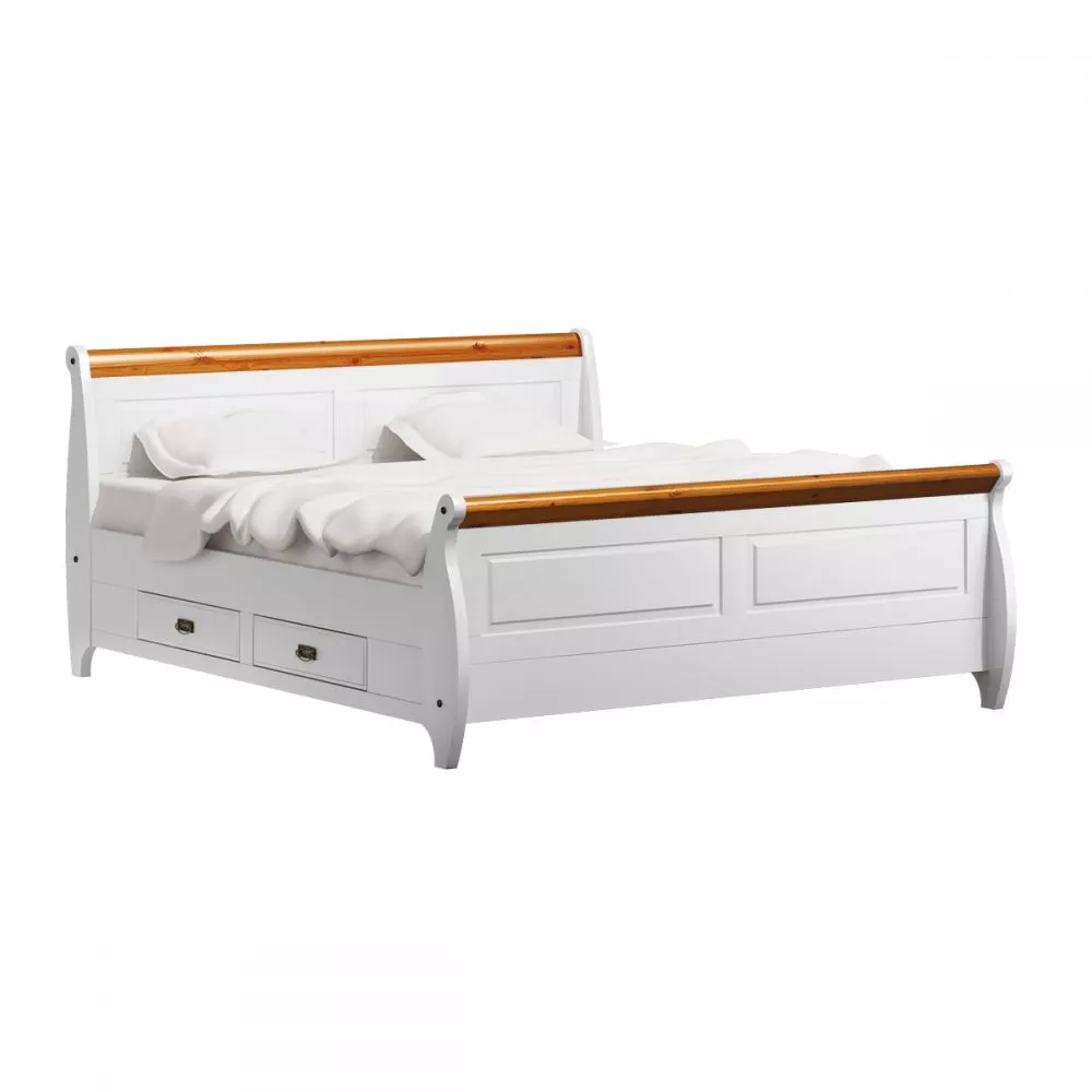 Gulta Toskania ar stelāžu Guļamvietas platums: 160 cm, Korpusa krāsa: balts, Guļamvietas garums: 200 cm, · 167 × 217 × 9