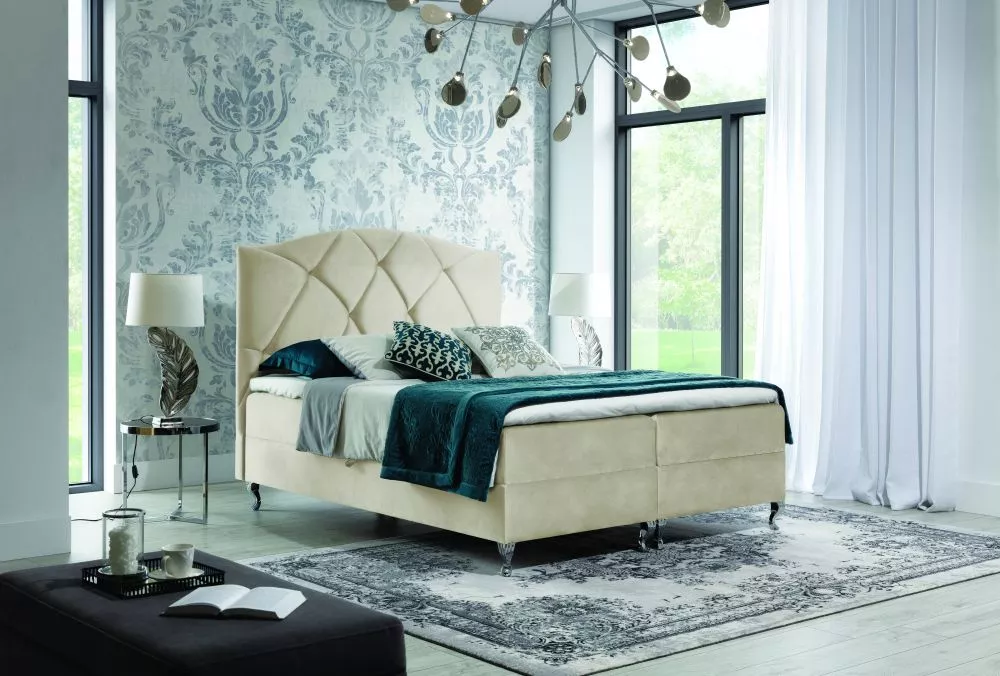 Gulta Brando Boxspring Premium Standard Guļamvietas platums: 120 cm, Guļamvietas garums: 200 cm, · Gaiši bēšs · 130 × 20