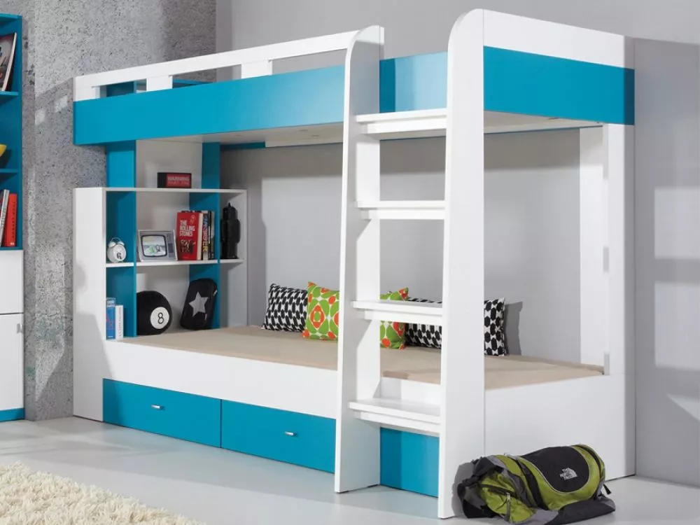 Bērnu gulta Mobi 19 Kāpņu puse: Pa labi, Guļamvietas platums: 90 cm, Guļamvietas garums: 200 cm, · 117 × 227 × 165 cm