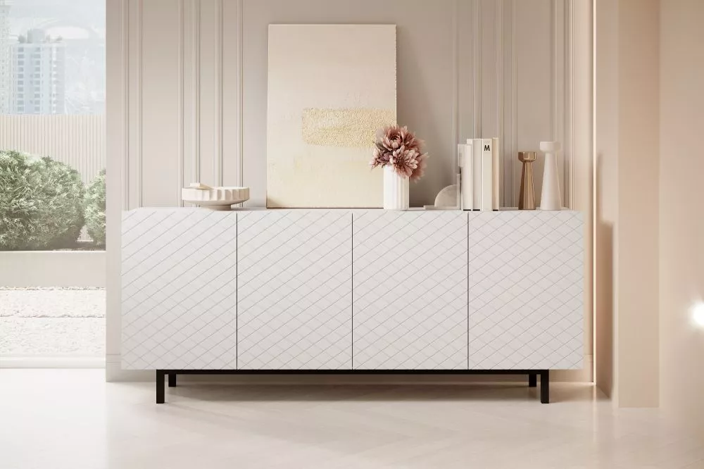 Kumode Scalia 2 K190 4D Black · Balts · 190 × 42 × 81 cm