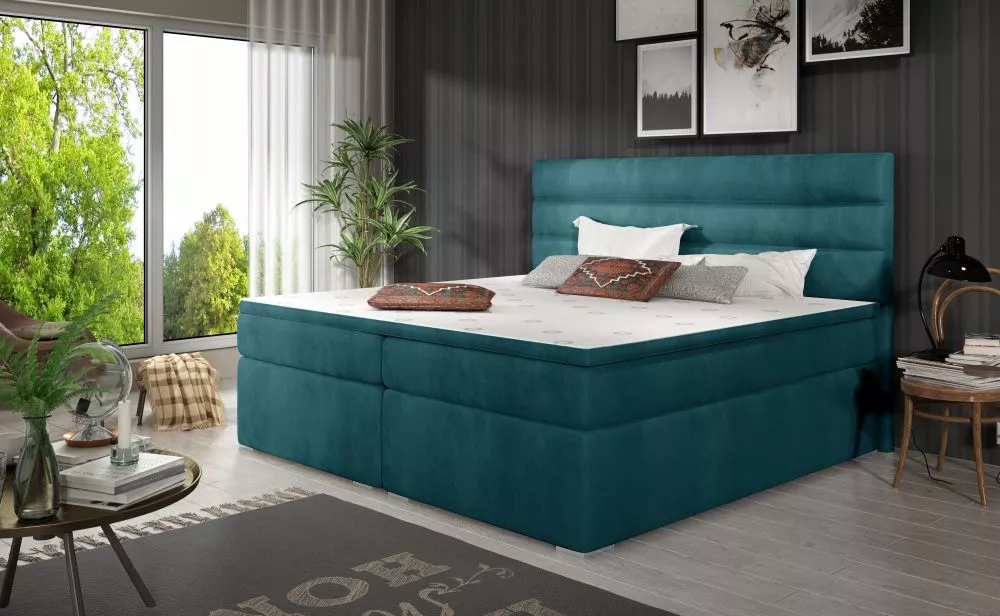 Gulta Softy Standard Guļamvietas platums: 180 cm, Guļamvietas garums: 200 cm, · Tirkīzs · 182 × 207 × 122 cm