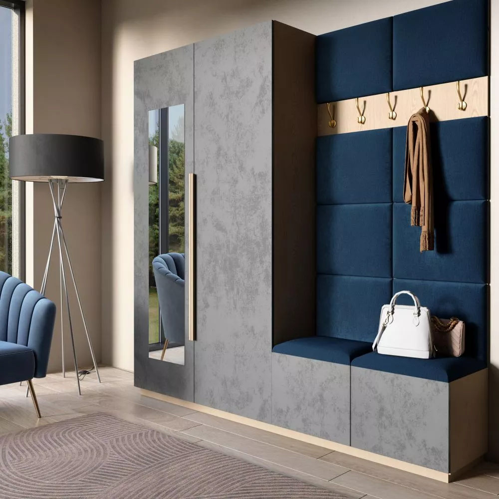 Panelis Quadratta 100x200 · Zils · 200 × 100 cm
