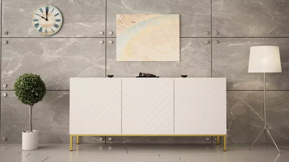 Kumode Ginax K · Balts · 160 × 37 × 76 cm
