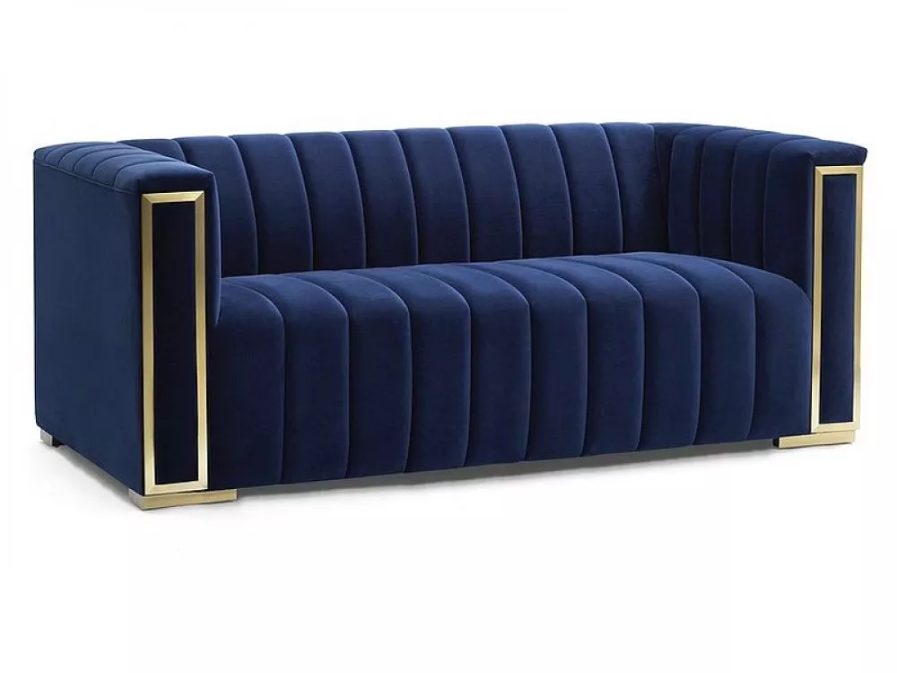 Dīvāns Vogue 2 Velvet · Zils · 88 × 175 × 71 cm